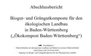 Abschlussbericht zum Einsatz von Biogut- und Grüngutkomposten im Ökolandbau - Projekt aus Baden-Württemberg