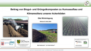 Vortrag von Ralf Gottschall auf der GÄA Wintertagung "Beitrag von Biogut- und Grüngutkomposten zu Humusaufbau und Klimaresilienz unserer Ackerböden"